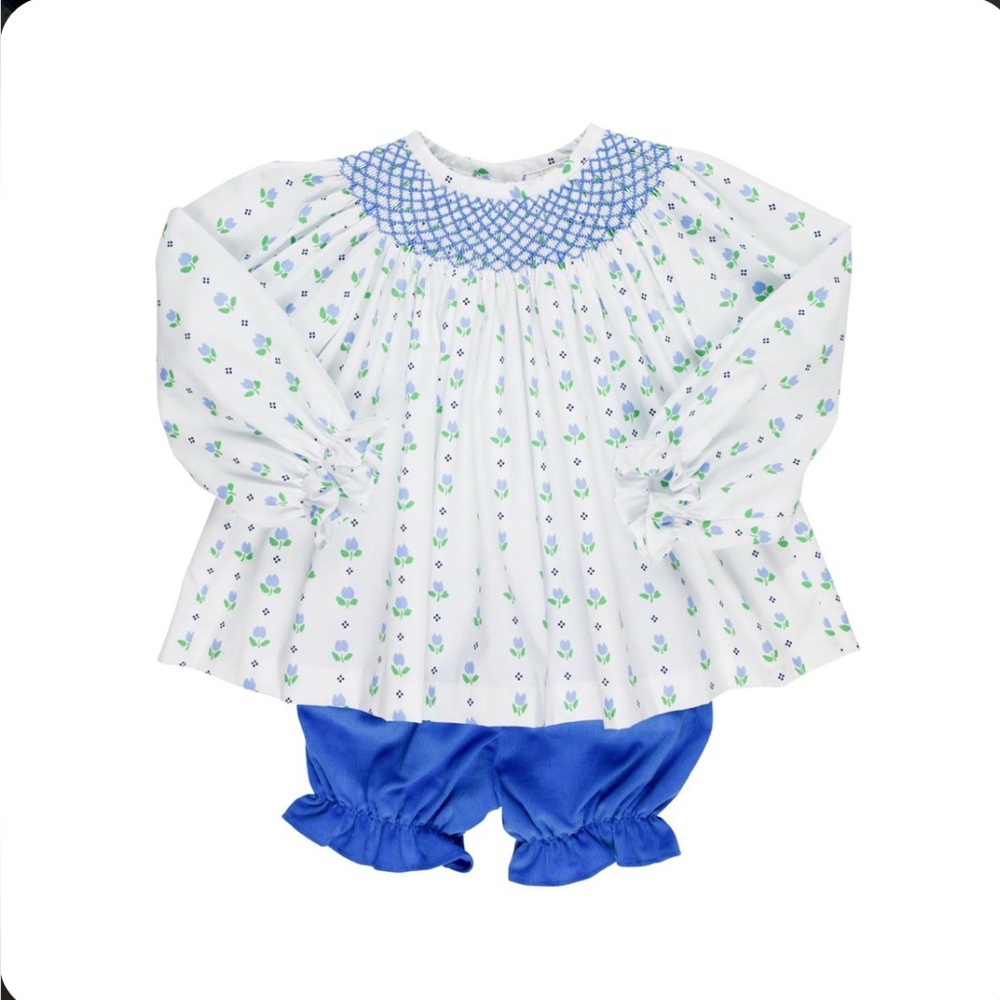 TBBC Bell House Bloomer Set in Georgetown Tulip, sz 3-6 months - Beaufort Bonnet